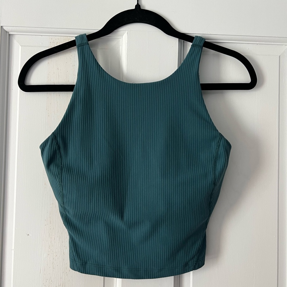 Lululemon Ribbed high-neck Align Tank Juniper Teal Athletic Top